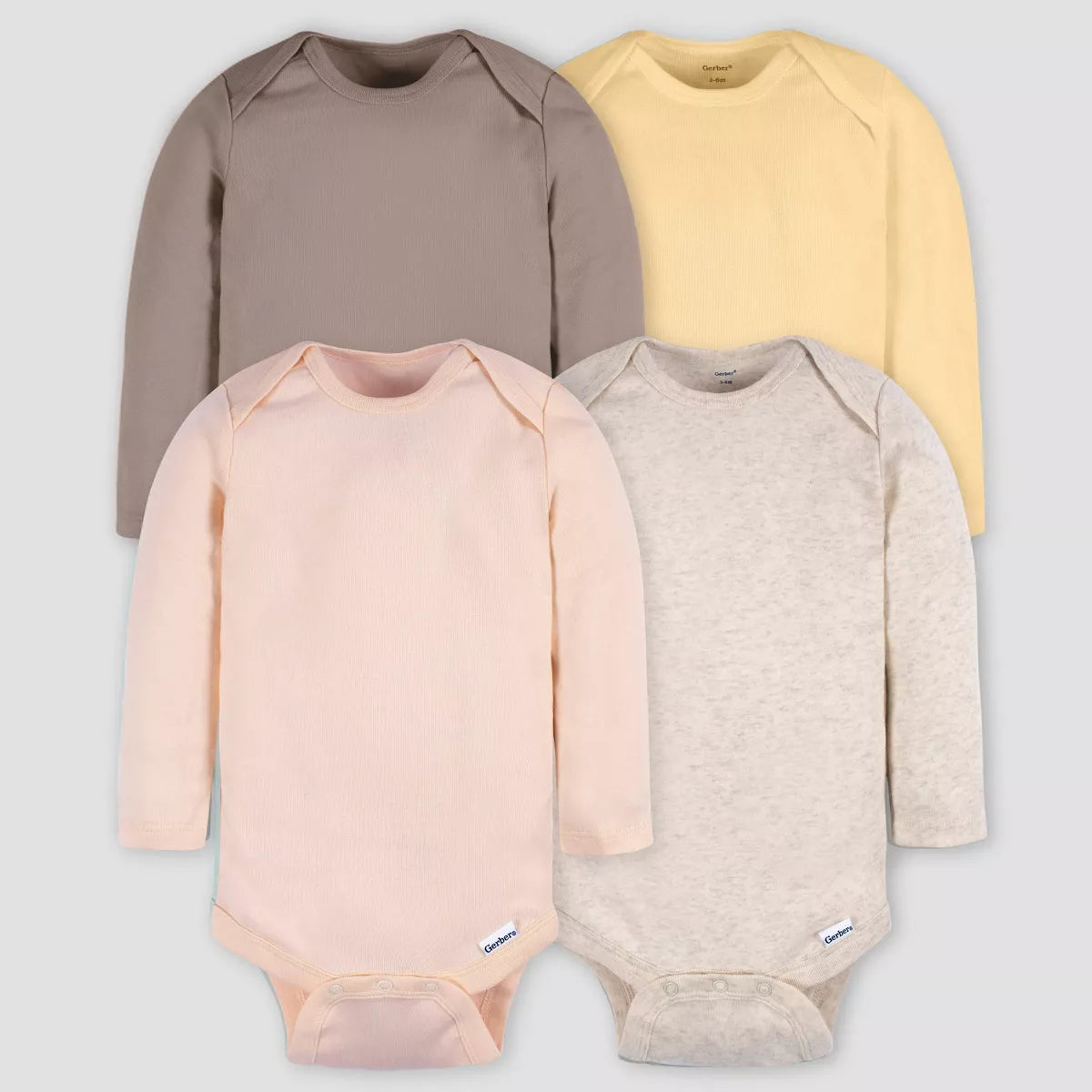 Gerber Baby 4Pk Long Sleeve Onesies