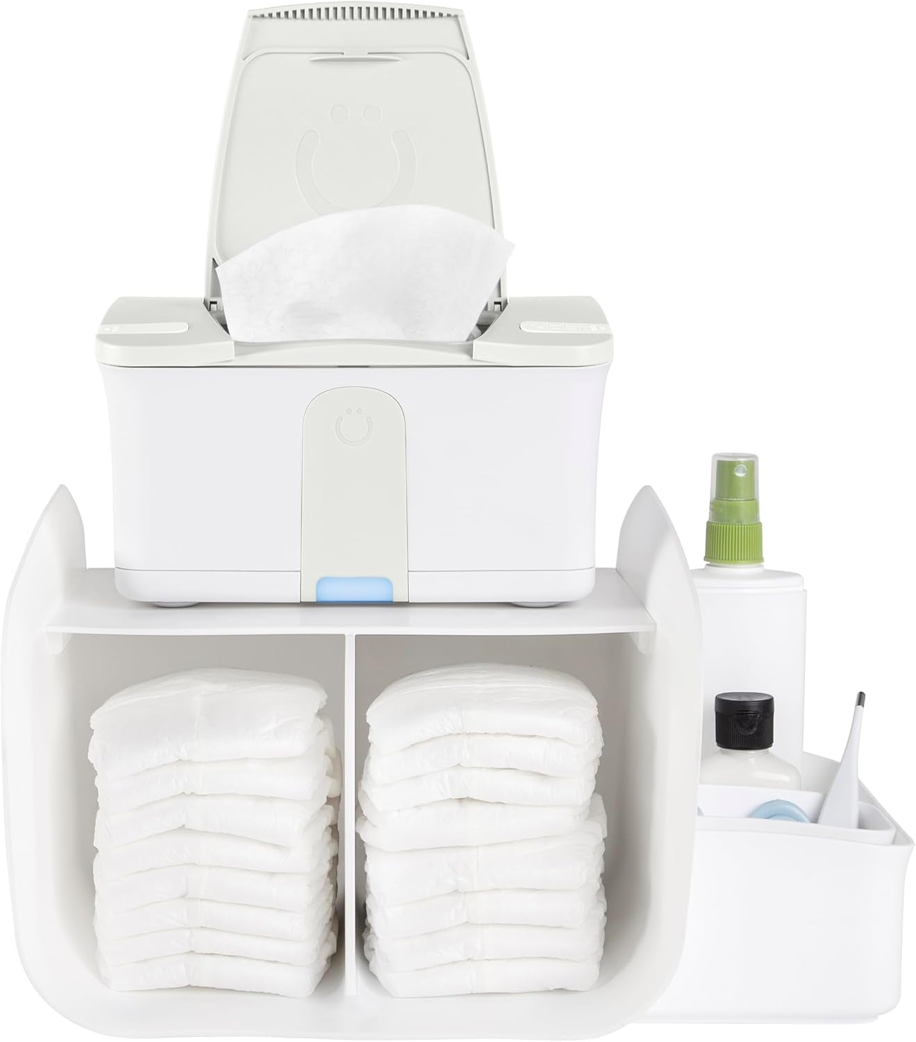 Ubbi Tabletop Diaper Caddy, Diaper Storage, Caddy Organizer, White