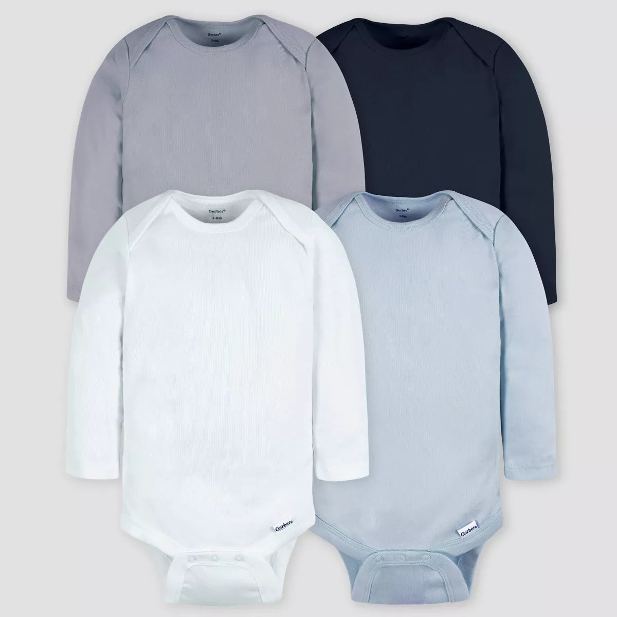 Gerber Baby 4Pk Long Sleeve Onesies