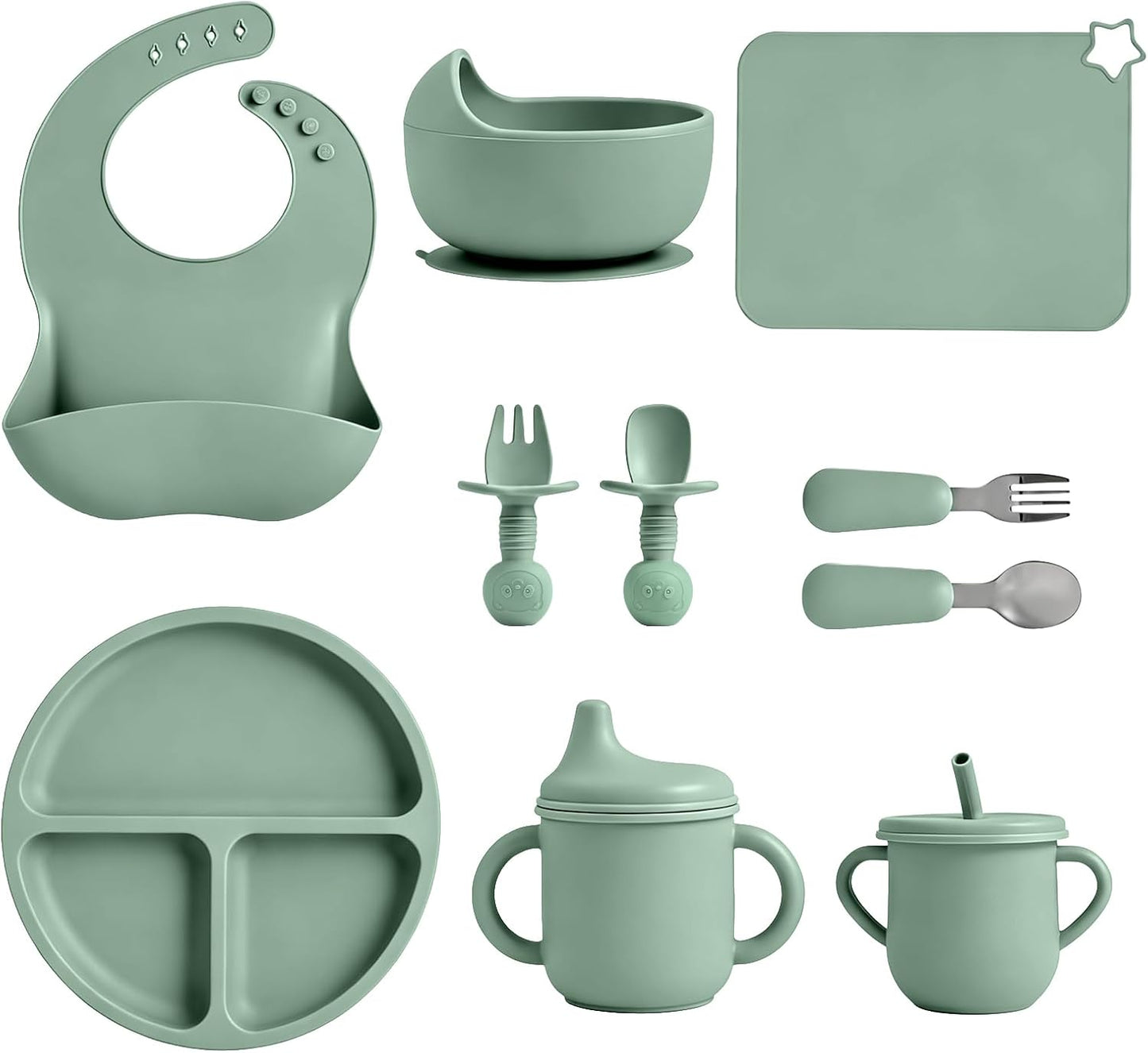 Silicone Baby Feeding Set 10 Pcs, Baby Feeding Essentials