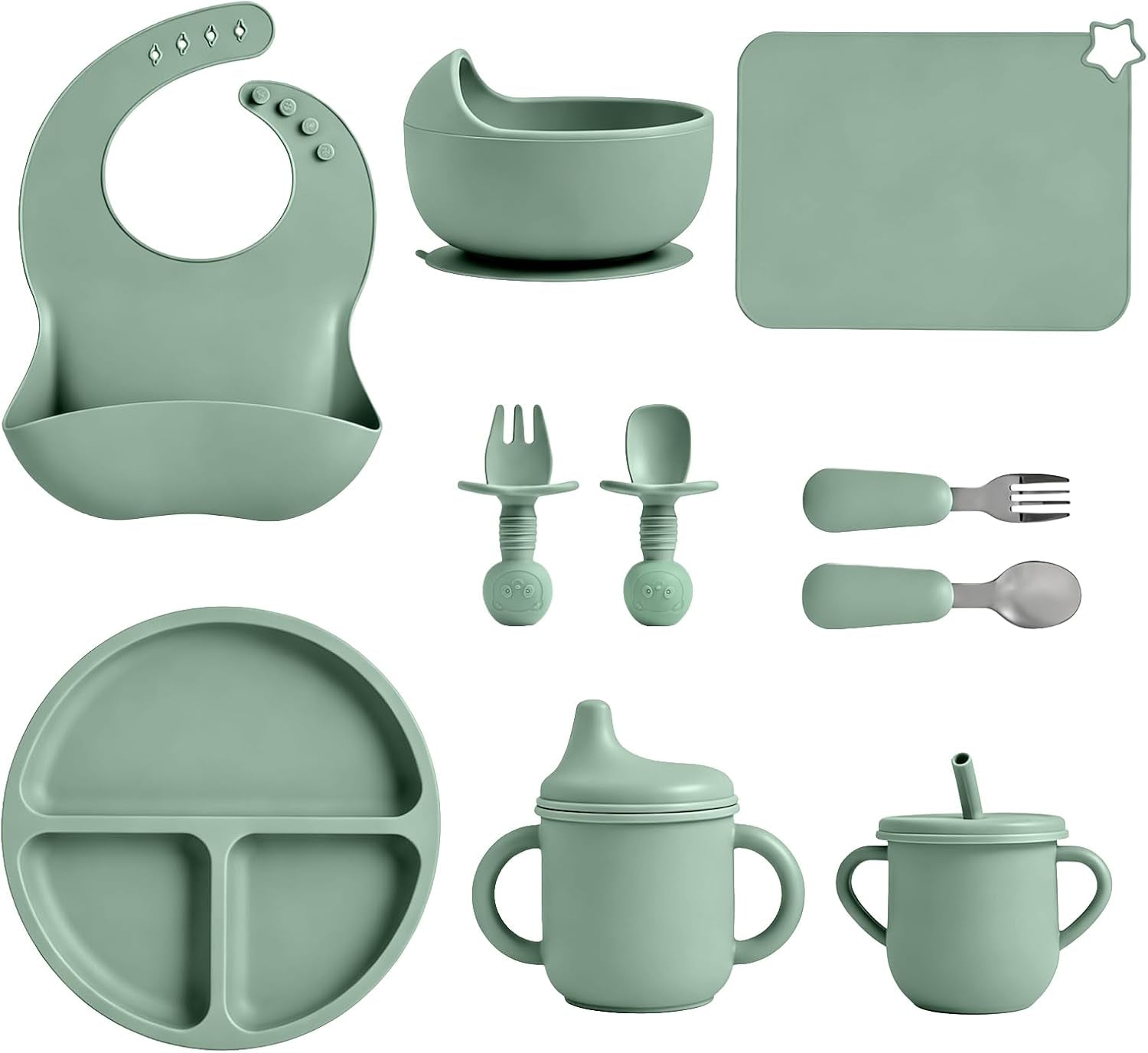 Silicone Baby Feeding Set 10 Pcs, Baby Feeding Essentials