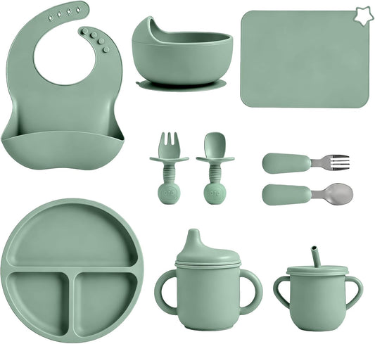 Silicone Baby Feeding Set 10 Pcs, Baby Feeding Essentials
